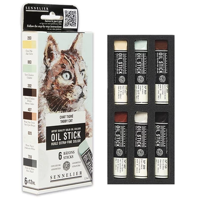 Set Sennelier Oil Stick - 6x12 ml, tabby cat