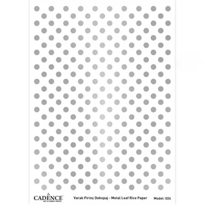 Rižin papir, Cadence, srebrna metalik folija, A3 - točkice