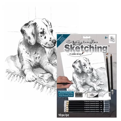 Sketch drawing set za grafičko crtanje s alatima, 22x30 cm - Štene Dalmatinca