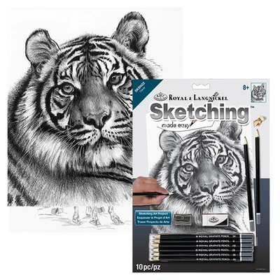 Sketch drawing grafički set za crtanje s alatima, 22x30 cm - Tigar
