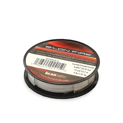 Konac za perle S-Lon Fire, 4LB, 0,12 mm, 15 yard - crystal