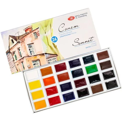 Sonnet set akvarel boja, svilenkasta - 24 kom