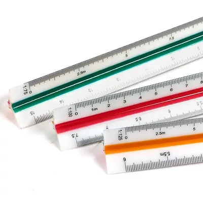 Trokutasto ravnalo za skaliranje 30 cm – 1:20, 1:25, 1:50, 1:75, 1:100, 1:125