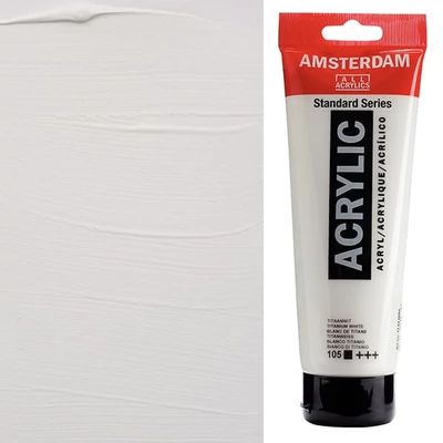 Talens Amsterdam akrilna boja, 250 ml - 105, titanium white
