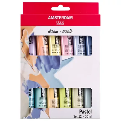 Talens Amsterdam set akrilnih boja - 12x20 ml, pastelne boje