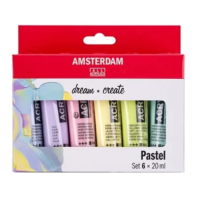 Talens Amsterdam set akrilnih boja - 6x20 ml, pastelne boje