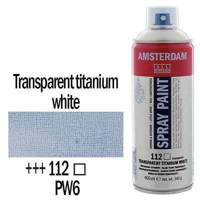 Talens Amsterdam akrilna boja u spreju na bazi vode, 400 ml - 112, transparent titanium white