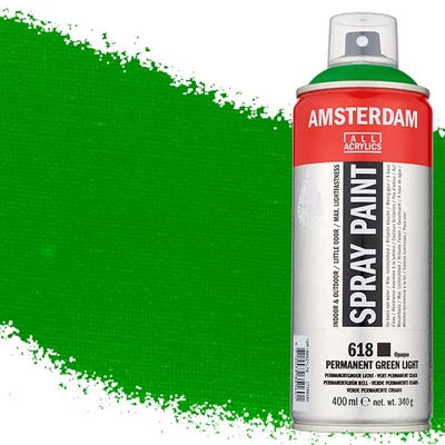 Talens Amsterdam akrilna boja u spreju na bazi vode, 400 ml - 618, permanent green light