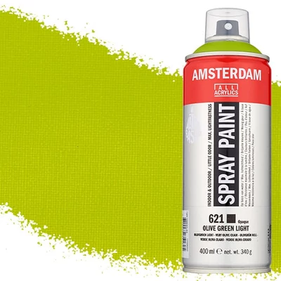 Talens Amsterdam akrilna boja u spreju na bazi vode, 400 ml - 621, olive green light