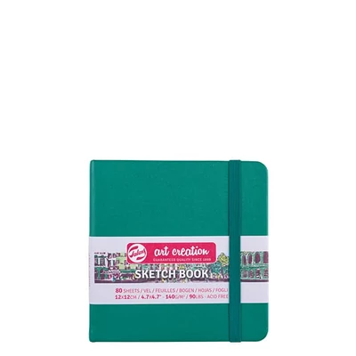 Talens Art Creation Sketch Book blok za crtanje i skiciranje, 140 g, 80 listova - 12x12 cm, tamno zelena