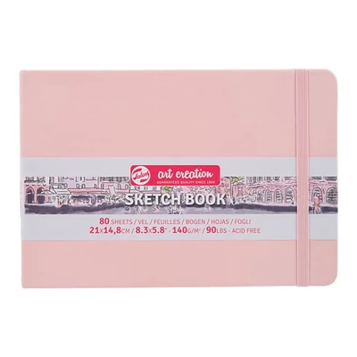 Talens Art Creation Sketch Book blok za crtanje i skiciranje, 140 g, 80 listova - A5 pejzaž, pastelno roza