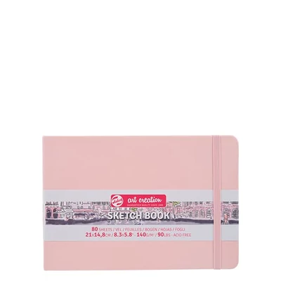Talens Art Creation Sketch Book blok za crtanje i skiciranje, 140 g, 80 listova - A5 pejzaž, pastelno roza