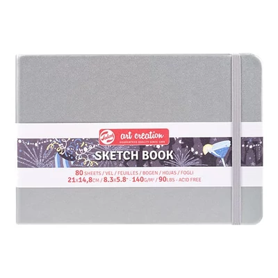 Talens Art Creation Sketch Book blok za crtanje i skiciranje, 140 g, 80 listova - A5 pejzaž, srebrna