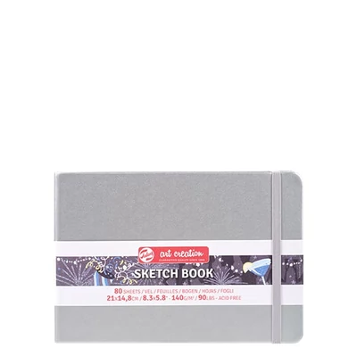 Talens Art Creation Sketch Book blok za crtanje i skiciranje, 140 g, 80 listova - A5 pejzaž, srebrna