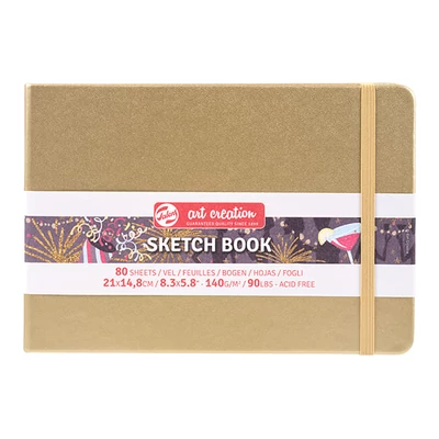 Talens Art Creation Sketch Book blok za crtanje i skiciranje, 140 g, 80 listova - A5 pejzaž, bijelo zlato