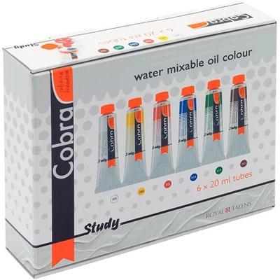Talens Cobra Study set uljanih boja na bazi vode, 6x20 ml
