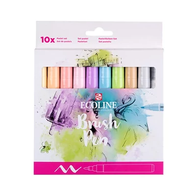 Talens Ecoline Brush Pen set kistova za akvarel - 10 kom, Pastel