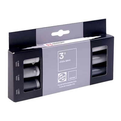 Talens Pantone dvostrani filc set - 3 kom, hladno siva