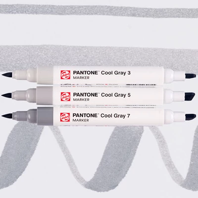 Talens Pantone dvostrani filc set - 3 kom, hladno siva