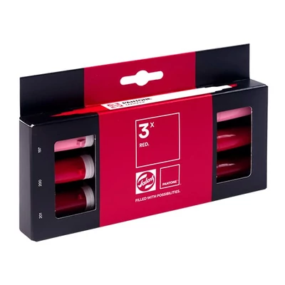 Talens Pantone dvostrani filc set - 3 kom, crveni
