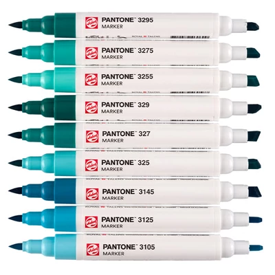 Talens Pantone dvostrani filc set - 9 kom, plavo zelena
