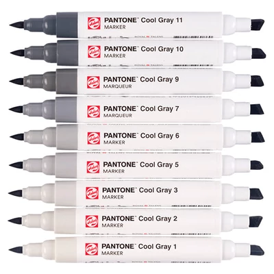Talens Pantone dvostrani filc set - 9 kom, hladno siva