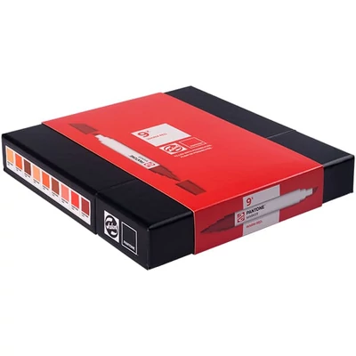 Talens Pantone dvostrani filc set - 9 kom, topla crvena