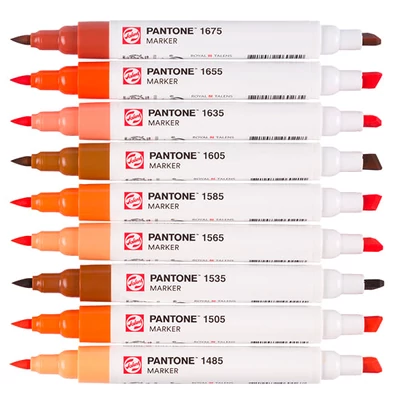 Talens Pantone dvostrani filc set - 9 kom, topla crvena