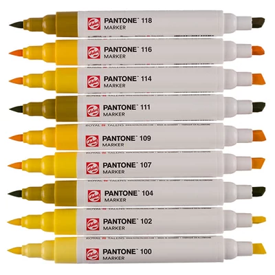 Talens Pantone dvostrani filc set - 9 kom, žuti
