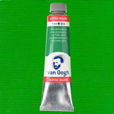 Talens Van Gogh akrilna boja, 40 ml - 614, permanent green medium
