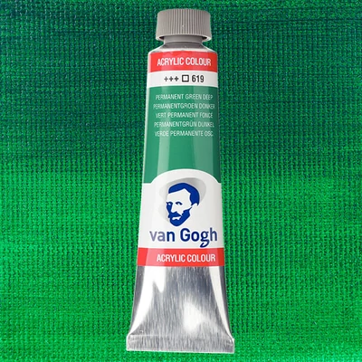 Talens Van Gogh akrilna boja, 40 ml - 619, permanent green deep