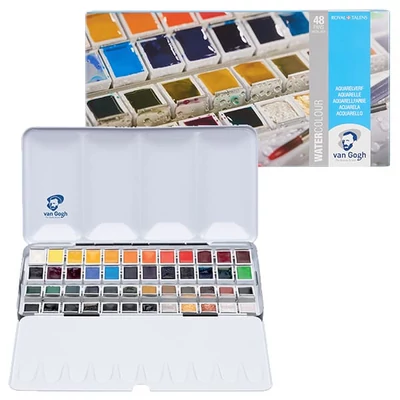 Talens Van Gogh set akvarel boja - 48 kom, metalna kutija