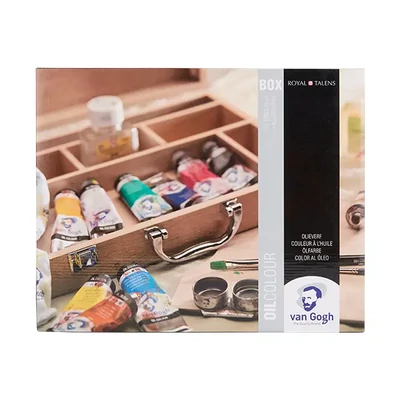 Talens Van Gogh set za slikanje uljanim bojama - 10x40 ml + pribor, drvena kutija