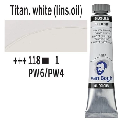 Talens Van Gogh uljana boja, 20 ml - 118, titanium white (linseed oil)