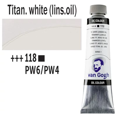 Talens Van Gogh uljana boja, 40 ml - 118, titanium white (linseed oil)