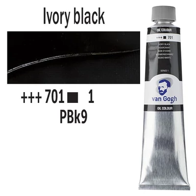 Talens Van Gogh uljana boja, 200 ml - 701, ivory black