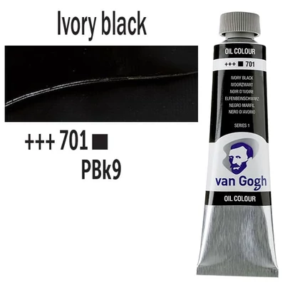 Talens Van Gogh uljana boja, 40 ml - 701, ivory black