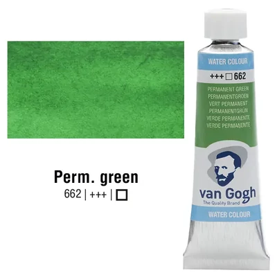 Talens Van Gogh akvarel boja u tubi, 10 ml - 662, permanent green