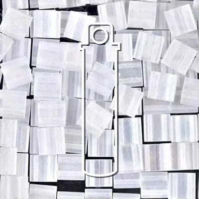 Miyuki Tila japanska staklena perla s dvije rupice - Matte Transparent Crystal AB