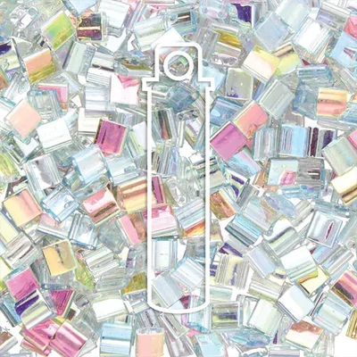 Miyuki Tila japanska staklena perla s dvije rupice - Crystal Green Rainbow
