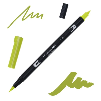 Tombow abt dual brush pen -126, light olive