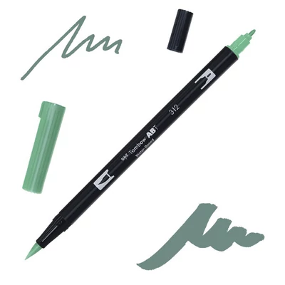 Tombow abt dual brush pen -312, holly green