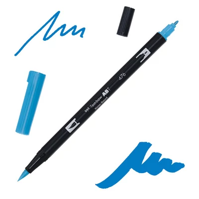 Tombow abt dual brush pen -476, cyan