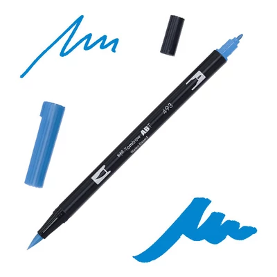 Tombow abt dual brush pen -493, reflex blue