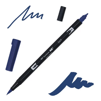 Tombow abt dual brush pen -569, jet blue