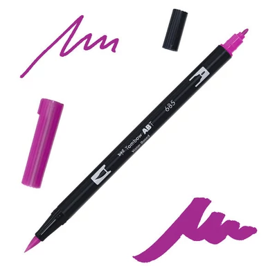 Tombow abt dual brush pen -685, deep magenta