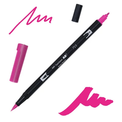 Tombow abt dual brush pen -725, rhodamine red