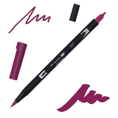 Tombow abt dual brush pen -757, port red