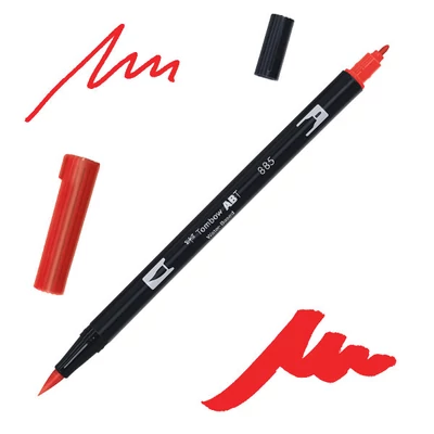Tombow abt dual brush pen -885, warm red