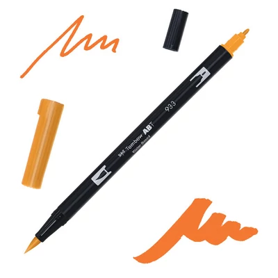 Tombow abt dual brush pen -933, orange
